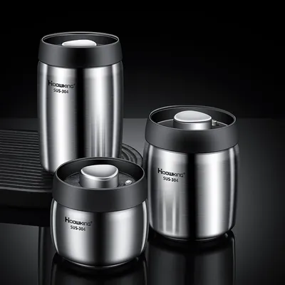 진공 밀봉 탱크 커피 콩 저장 탱크 가정용 304 스테인레스 스틸 식품 저장 용기 방습 밀봉 용기